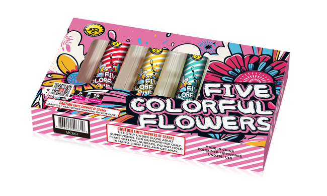 FIVE COLORFUL FLOWERS